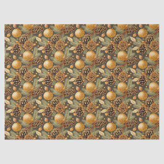 Earth Tones Christmas Pattern#29 ID1009 Tissuepapier (Voorkant)