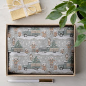 Earth Tones Christmas Pattern#2 ID1009 Tissuepapier (Geschenk)