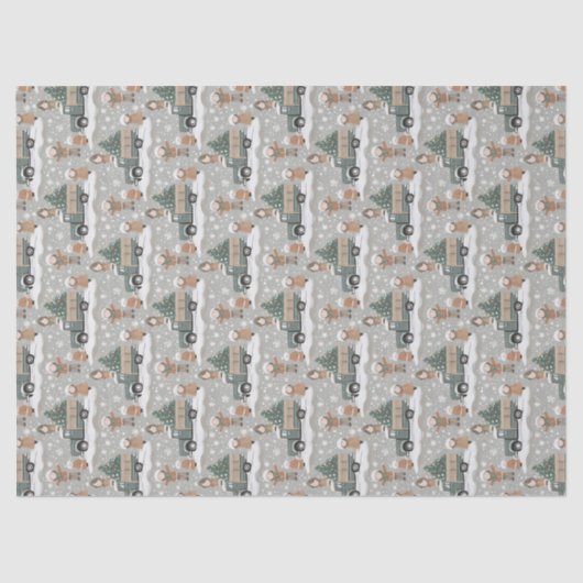 Earth Tones Christmas Pattern#2 ID1009 Tissuepapier (Voorkant)