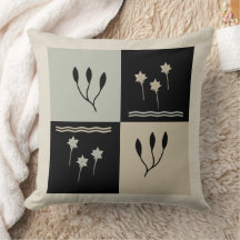 Earth Tones Crocus Flower Geometrisch Sierkussen