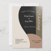 Earth Tones Eenvoudige Boho Chique bruiloft Kaart (Voorkant)