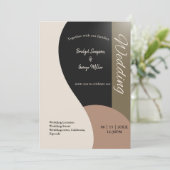 Earth Tones Eenvoudige Boho Chique bruiloft Kaart (Staand voorkant)