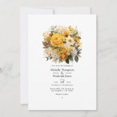 Earth Tones en Canary Yellow Floral Wedding Kaart (Voorkant)