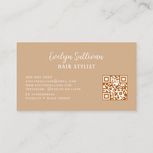 Earth Tones Floral Letters Haar Visitekaartje (Achterkant)