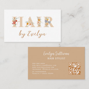 Earth Tones Floral Letters Haar Visitekaartje
