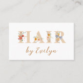 Earth Tones Floral Letters Haar Visitekaartje (Voorkant)
