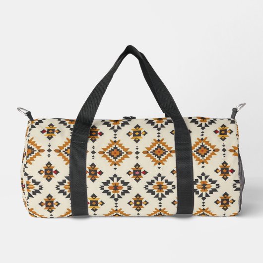 Earth Tones Geometric Pattern Monogram Duffel Bag Plunjezak (Voorkant)