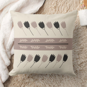 Earth Tones Geometrisch Bloemen Sierkussen