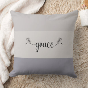 Earth Tones Gestreept "Grace" Script Sierkussen