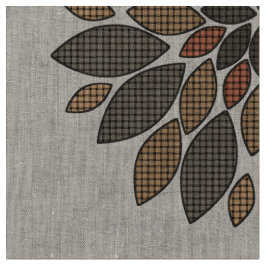 Earth Tones Geweven Bloemen Look Linnen Stof