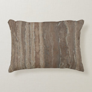 Earth Tones Grijze houtskool Bruine marmeren steen Decoratief Kussen