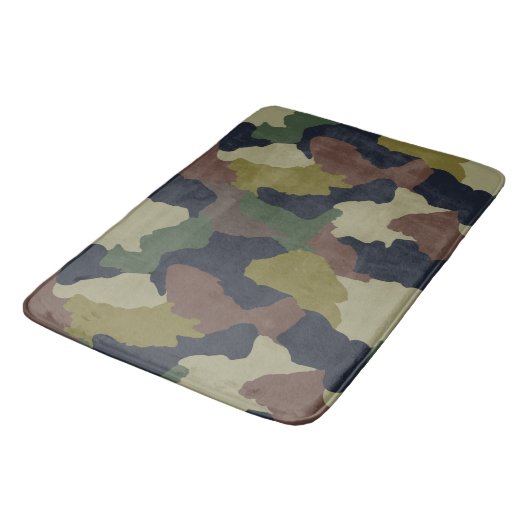 Earth Tones Groen Bruin Camouflage Badmat (Gekanteld)
