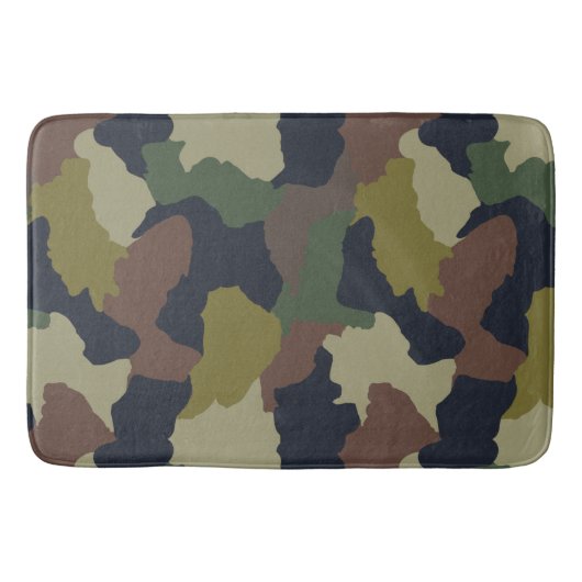 Earth Tones Groen Bruin Camouflage Badmat (Voorkant)