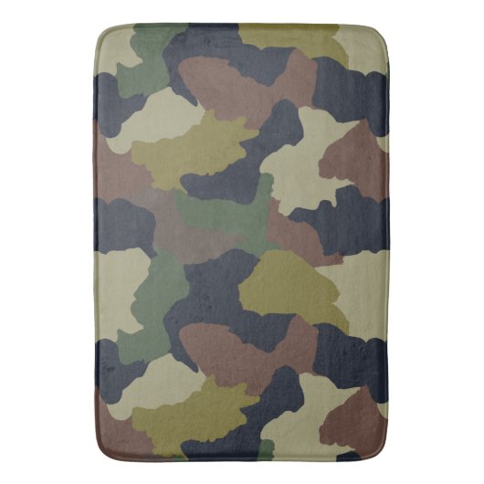 Earth Tones Groen Bruin Camouflage Badmat (Voorkant Verticaal)