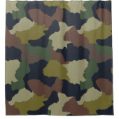Earth Tones Groen Bruin Camouflage Douchegordijn (Voorkant)