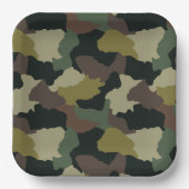 Earth Tones Groen Bruin Camouflage Papieren Bordje (Voorkant)