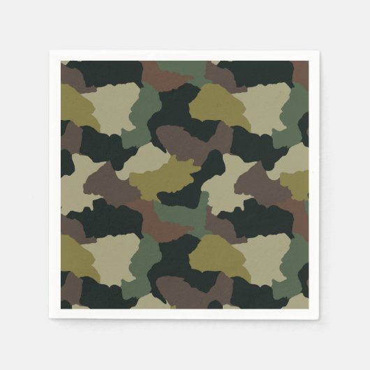 Earth Tones Groen Bruin Camouflage Servet (Voorkant)