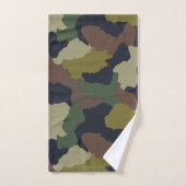 Earth Tones Groen en Bruin Camouflage Bad Handdoek (Handdoek)
