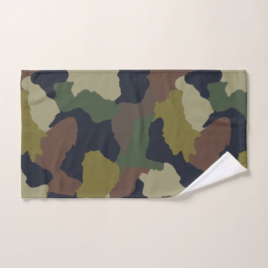 Earth Tones Groen en Bruin Camouflage Bad Handdoek (Handdoek)