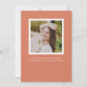 Earth Tones Groovy Retro Photo Afstuderen Aankondiging (Achterkant)