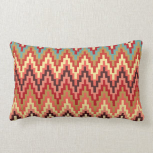 Earth Tones Ikat Chevron Zig Zag Stripes Pattern Kussen