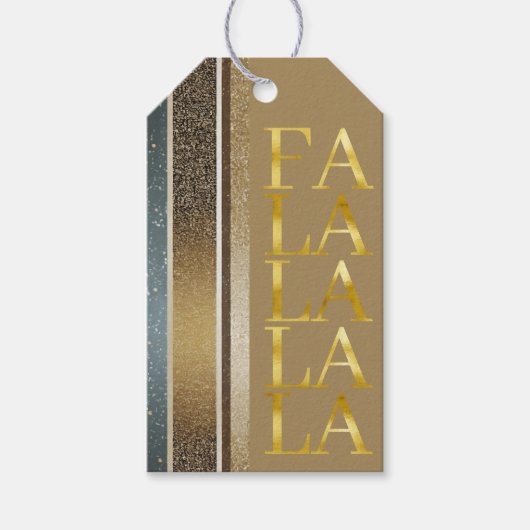 Earth Tones Kerstmis Fa La Patroon#27 ID1009 Cadeaulabel (Voorkant)