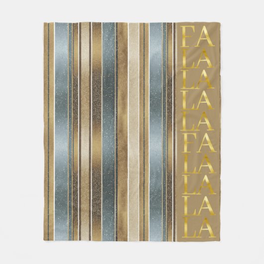 Earth Tones Kerstmis Fa La Patroon#27 ID1009 Fleece Deken (Voorkant)