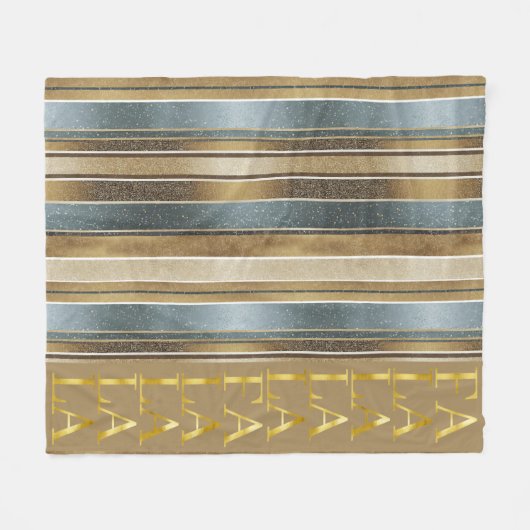 Earth Tones Kerstmis Fa La Patroon#27 ID1009 Fleece Deken (Voorkant (Horizontaal))