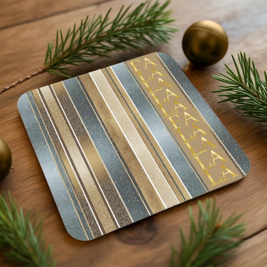 Earth Tones Kerstmis Fa La Patroon#27 ID1009 Kartonnen Onderzetters