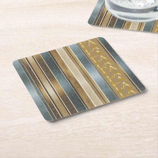 Earth Tones Kerstmis Fa La Patroon#27 ID1009 Kartonnen Onderzetters (Schuin)