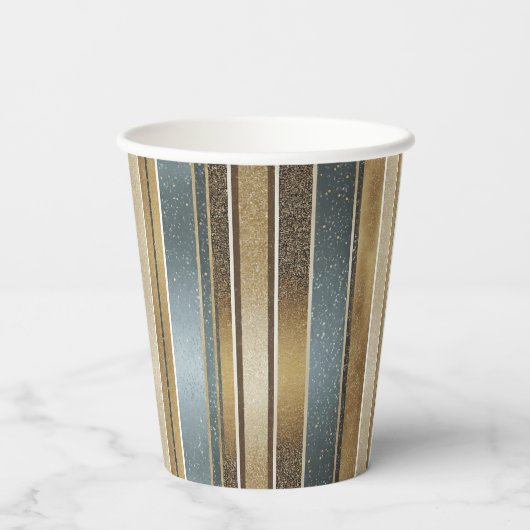 Earth Tones Kerstmis Fa La Patroon#27 ID1009 Papieren Bekers (Achterkant)