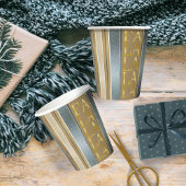 Earth Tones Kerstmis Fa La Patroon#27 ID1009 Papieren Bekers