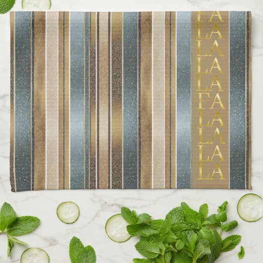 Earth Tones Kerstmis Fa La Patroon#27 ID1009 Theedoek (Gevouwen)