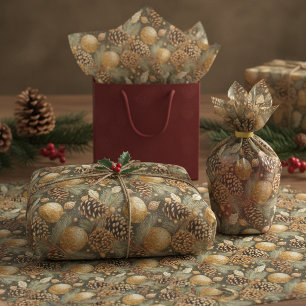Earth Tones Kerstpatroon#29 ID1009 Tissuepapier