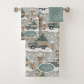 Earth Tones Kerstpatroon # 2 ID1009 Bad Handdoek (Insitu)