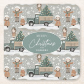 Earth Tones Kerstpatroon # 2 ID1009 Kartonnen Onderzetters (Voorkant)