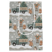 Earth Tones Kerstpatroon # 2 ID1009 Medium Cadeauzakje (Achterkant)