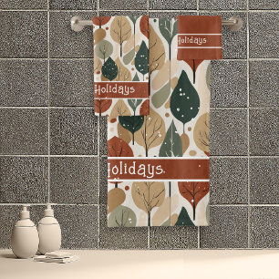 Earth Tones Kerstpatroon # 5 ID1009 Bad Handdoek