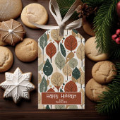 Earth Tones Kerstpatroon # 5 ID1009 Cadeaulabel