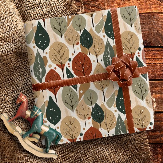 Earth Tones Kerstpatroon # 5 ID1009 Cadeaupapier