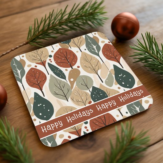 Earth Tones Kerstpatroon # 5 ID1009 Kartonnen Onderzetters