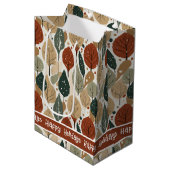 Earth Tones Kerstpatroon # 5 ID1009 Medium Cadeauzakje (Voorkant Gekanteld)