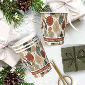 Earth Tones Kerstpatroon # 5 ID1009 Papieren Bekers