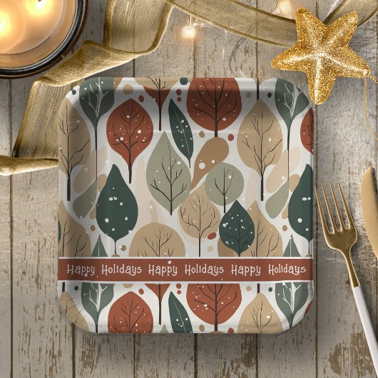 Earth Tones Kerstpatroon # 5 ID1009 Papieren Bordje