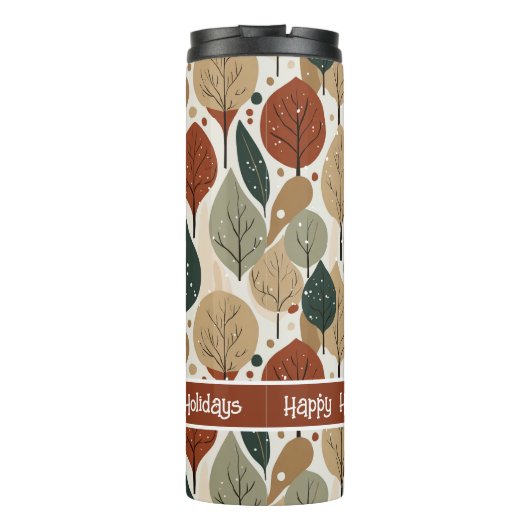 Earth Tones Kerstpatroon # 5 ID1009 Thermosbeker (Achterkant)