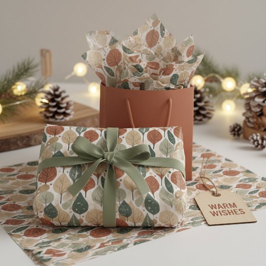 Earth Tones Kerstpatroon#5 ID1009 Tissuepapier