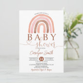 Earth Tones Rainbow Baby shower Invitation Kaart (Staand voorkant)