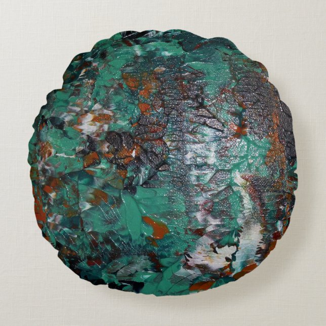 Earth Tones Rond Kussen (Voorkant)