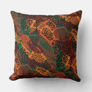 Earth Tones Safari Dierenprint Kussen