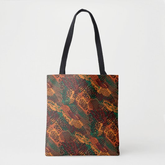 Earth Tones Safari Dierenprint Tote Bag (Voorkant)